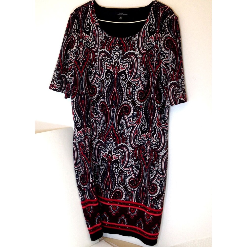 Women's Dress Round Neck Paisley Size 16P  by R & K